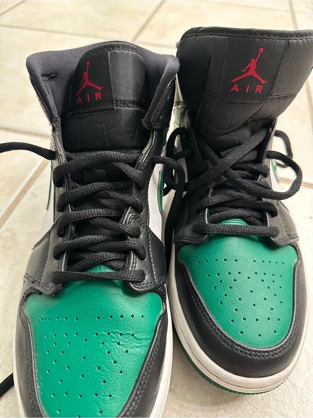 AIR JORDAN 1 GREEN TOE MENS US SIZE 9